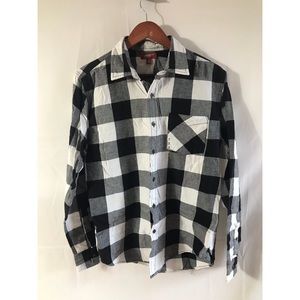 [NWT] Mens flannel white/black size medium